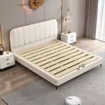 Modern Faux Leather Bed Frame with Upholstered Headboard - Stylish & Durable Queen Size Mattress Base hlyj-3141