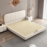 Modern Faux Leather Bed Frame with Upholstered Headboard - Stylish & Durable Queen Size Mattress Base hlyj-3141