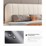 Modern Faux Leather Bed Frame with Upholstered Headboard - Stylish & Durable Queen Size Mattress Base hlyj-3141