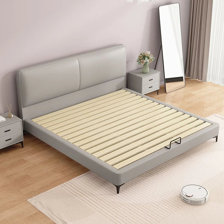 Modern Faux Leather Bed with Stylish Headboard – Chic Bedroom Furniture for Ultimate Comfort hlyj-3142