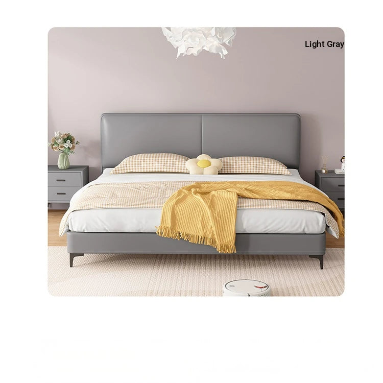 Modern Faux Leather Bed with Stylish Headboard – Chic Bedroom Furniture for Ultimate Comfort hlyj-3142