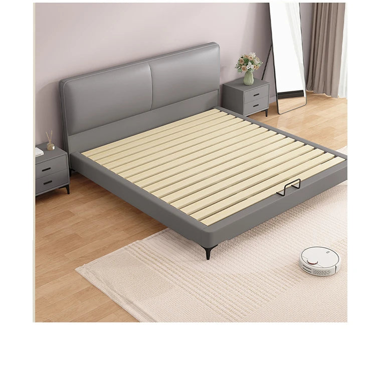 Modern Faux Leather Bed with Stylish Headboard – Chic Bedroom Furniture for Ultimate Comfort hlyj-3142