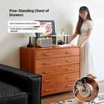 Modern Ash Wood Drawer Cabinet with Stainless Steel Handles – Sleek Storage Solution hmr-4763
