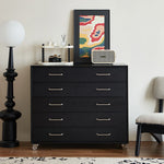 Modern Ash Wood Drawer Cabinet with Stainless Steel Handles – Sleek Storage Solution hmr-4763