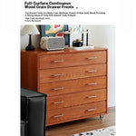Modern Ash Wood Drawer Cabinet with Stainless Steel Handles – Sleek Storage Solution hmr-4763