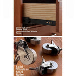 Modern Ash Wood Drawer Cabinet with Stainless Steel Handles – Sleek Storage Solution hmr-4763