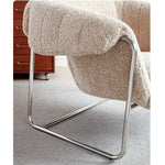 Modern Black Stainless Faux Lambswool Accent Chair – Chic and Cozy Living Room Furniture hmr-4766