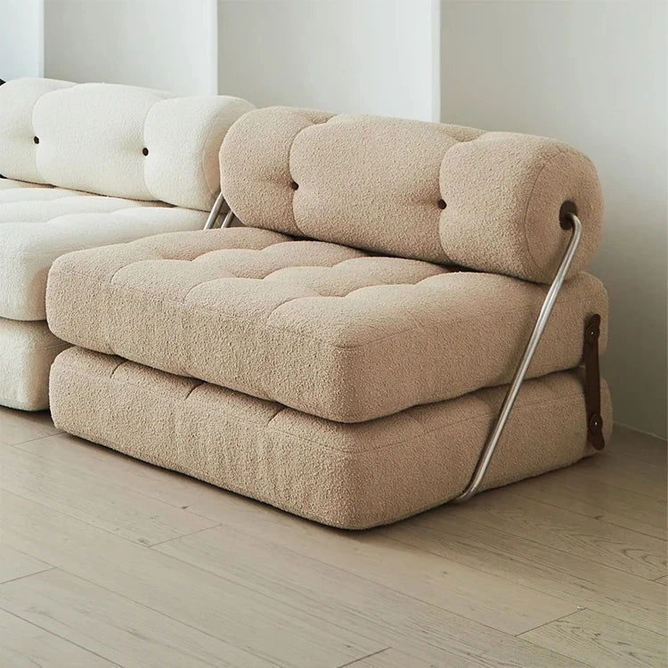 Luxury Convertible Lounge Chair with Soft Chenille Techno Fabric - Perfect for Relaxation and Sleep hmr-4767