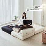 Luxury Convertible Lounge Chair with Soft Chenille Techno Fabric - Perfect for Relaxation and Sleep hmr-4767