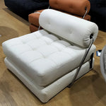 Luxury Convertible Lounge Chair with Soft Chenille Techno Fabric - Perfect for Relaxation and Sleep hmr-4767