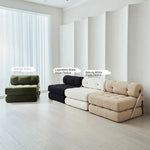 Luxury Convertible Lounge Chair with Soft Chenille Techno Fabric - Perfect for Relaxation and Sleep hmr-4767