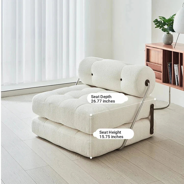 Luxury Convertible Lounge Chair with Soft Chenille Techno Fabric - Perfect for Relaxation and Sleep hmr-4767