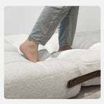 Luxury Convertible Lounge Chair with Soft Chenille Techno Fabric - Perfect for Relaxation and Sleep hmr-4767