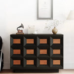 Stylish Ash Wood Cabinet with Geometric Design - Modern Storage Solution for Your Home hmr-4768
