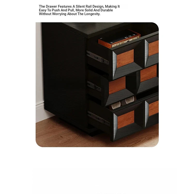 Stylish Ash Wood Cabinet with Geometric Design - Modern Storage Solution for Your Home hmr-4768