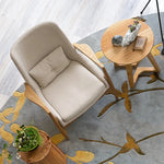 Stylish Ash Wood Armchair with Cotton-Linen Upholstery – Perfect for Modern Living Spaces hmr-4775