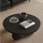 Stylish Ash Wood Coffee Table with Unique Round Base - Modern Design for Living Room Décor hmr-4776
