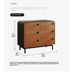 Modern Ash Wood Cabinet with Stylish Black Accents - 6-Drawer Storage Solution for Home Décor hmr-4777