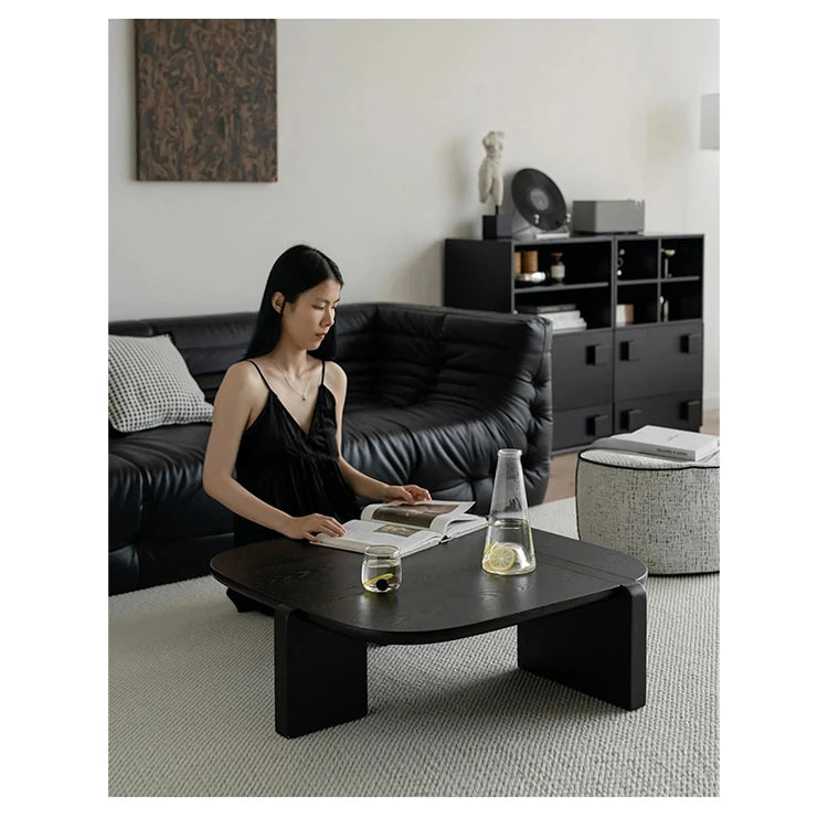 Stylish Ash Wood Coffee Table with Modern Design for Living Room Decor hmr-4778