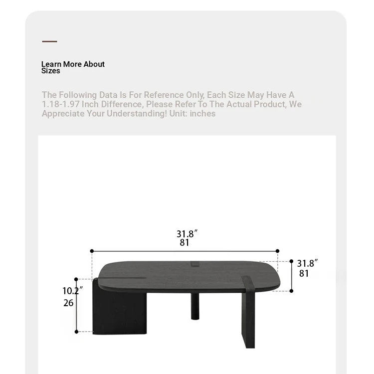 Stylish Ash Wood Coffee Table with Modern Design for Living Room Decor hmr-4778