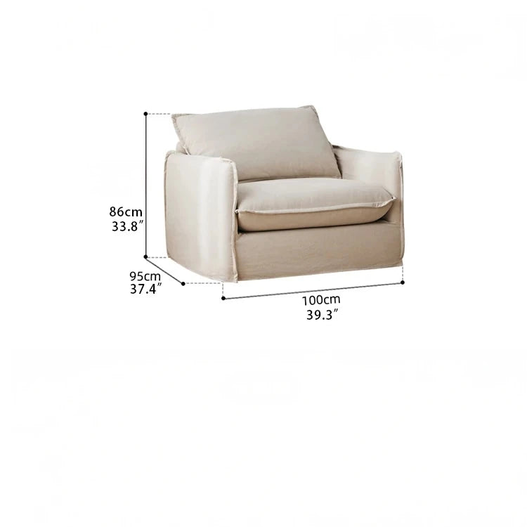 Cozy Cotton-Linen Armchair with Down Filling and Plush Cushion - Perfect for Modern Living Rooms hmr-4780