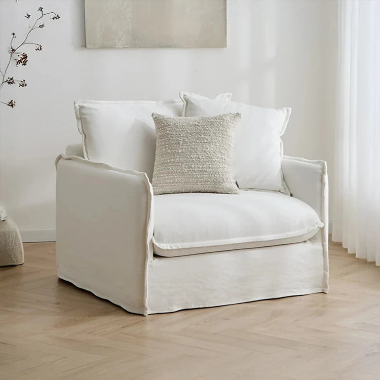 Cozy Cotton-Linen Armchair with Down Filling and Plush Cushion - Perfect for Modern Living Rooms hmr-4780