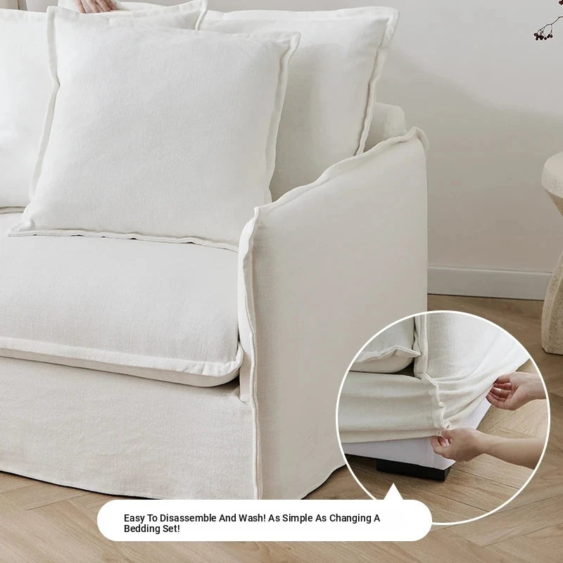 Cozy Cotton-Linen Armchair with Down Filling and Plush Cushion - Perfect for Modern Living Rooms hmr-4780