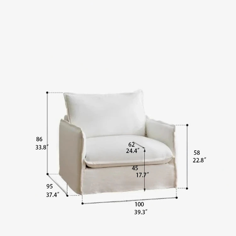 Cozy Cotton-Linen Armchair with Down Filling and Plush Cushion - Perfect for Modern Living Rooms hmr-4780