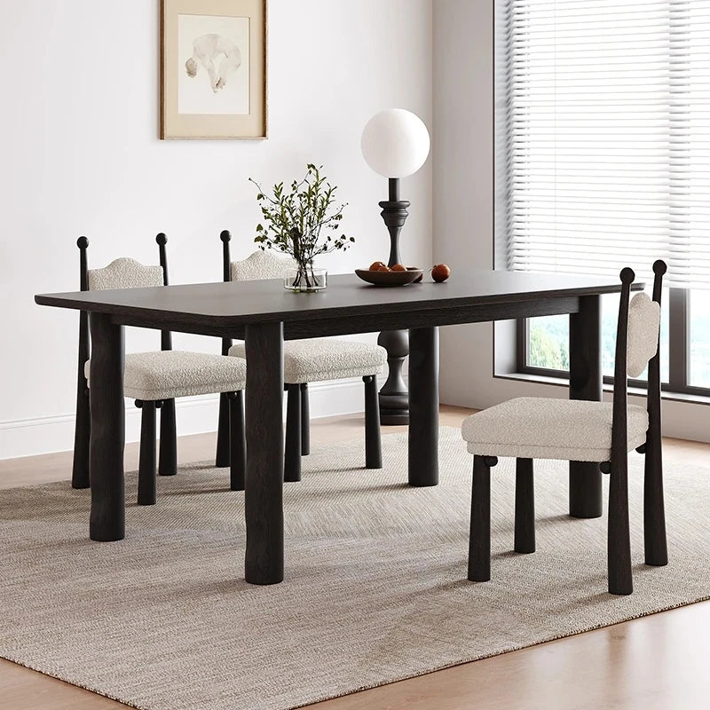 Stylish Ash Wood Dining Table with Unique Design – Perfect for Modern Interiors hmr-4781
