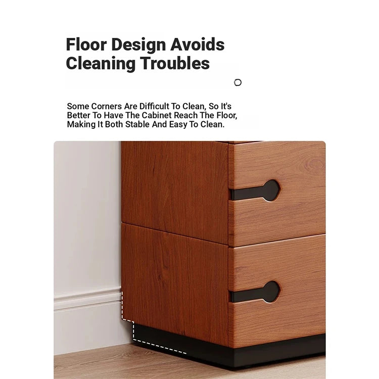 Stylish Ash Wood Cabinet with Sleek Design - 4 Drawer Dresser for Modern Living Spaces hmr-4783