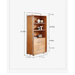 Elegant Ash Wood and Glass Cabinet with Stainless Steel Accents - Modern Home Storage Solution hmr-4800