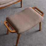 Stylish Ash Wood Stool with Cotton-Linen Upholstery - Perfect Accent for Modern Interiors hmr-4804