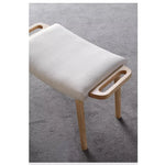Stylish Ash Wood Stool with Cotton-Linen Upholstery - Perfect Accent for Modern Interiors hmr-4804