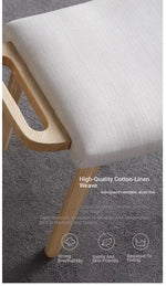 Stylish Ash Wood Stool with Cotton-Linen Upholstery - Perfect Accent for Modern Interiors hmr-4804
