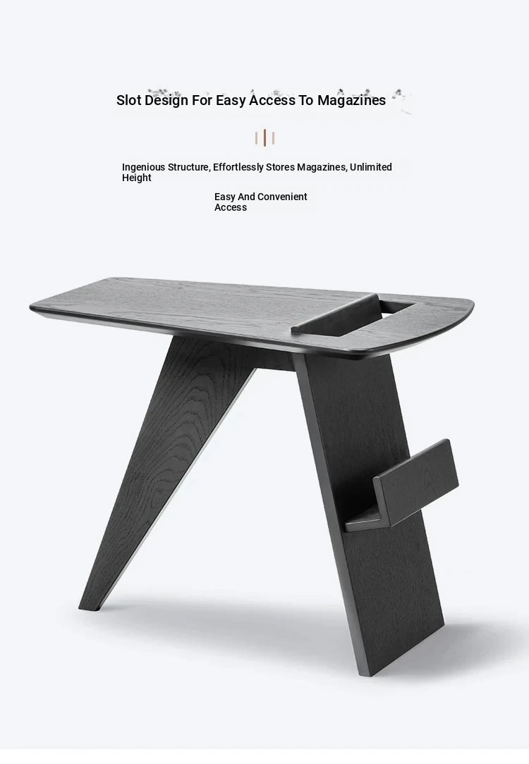 Sleek Oak Storage Rack with Stylish Book Holder - Modern Furniture for Home or Office hmr-4809