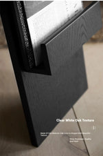 Sleek Oak Storage Rack with Stylish Book Holder - Modern Furniture for Home or Office hmr-4809