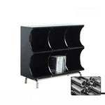 Modern Ash Wood & Stainless Steel Storage Rack - Stylish Organizing Solution for Home & Office hmr-4811