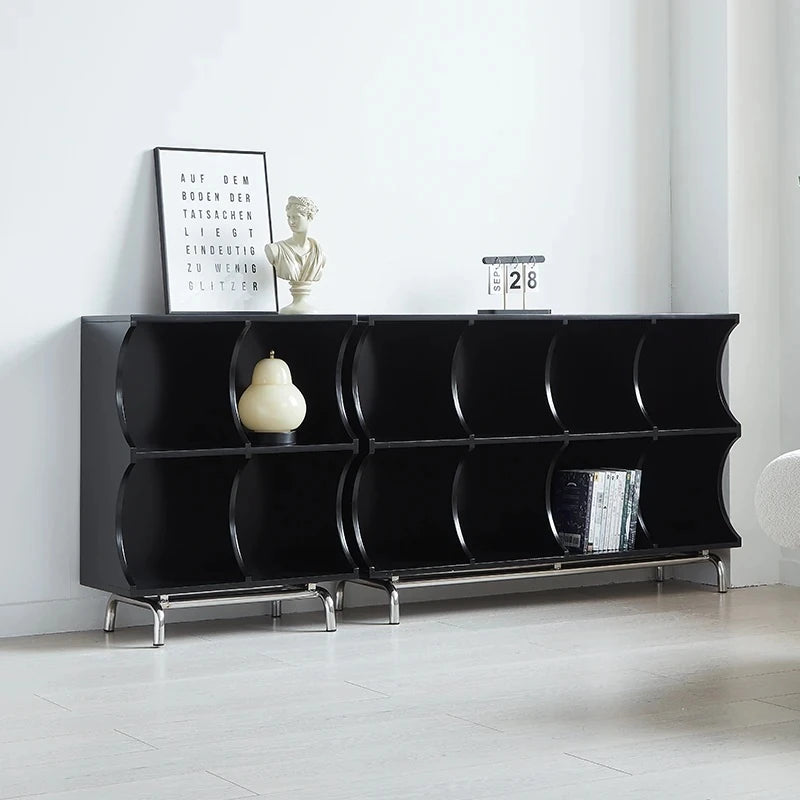 Modern Ash Wood & Stainless Steel Storage Rack - Stylish Organizing Solution for Home & Office hmr-4811