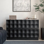 Modern Ash Wood Cabinet with Textured 3D Design - Stylish Storage Solution hms-4052