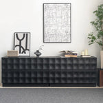 Modern Ash Wood Cabinet with Textured 3D Design - Stylish Storage Solution hms-4052