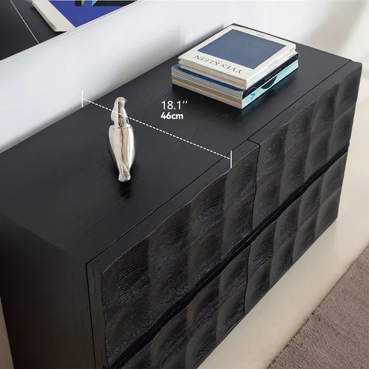 Modern Ash Wood Cabinet with Textured 3D Design - Stylish Storage Solution hms-4052