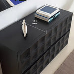Modern Ash Wood Cabinet with Textured 3D Design - Stylish Storage Solution hms-4052