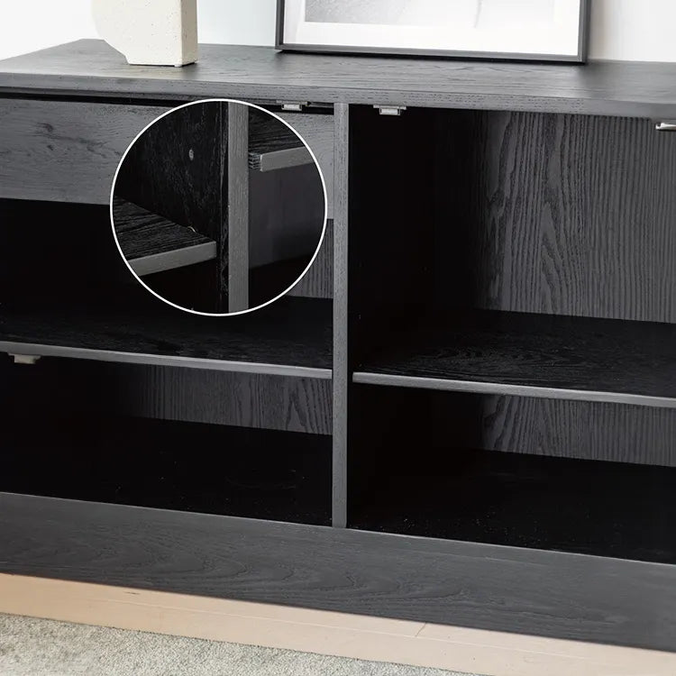 Modern Ash Wood Cabinet with Textured 3D Design - Stylish Storage Solution hms-4052