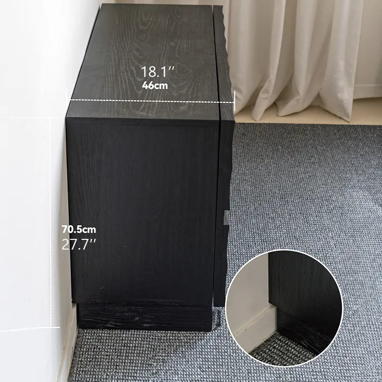 Modern Ash Wood Cabinet with Textured 3D Design - Stylish Storage Solution hms-4052