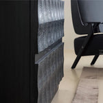 Modern Ash Wood Cabinet with Textured 3D Design - Stylish Storage Solution hms-4052