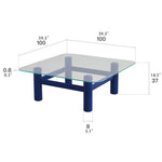 Stylish Tempered Glass & Ash Wood Coffee Table - Modern Rectangular Design for Living Room Décor hms-4057