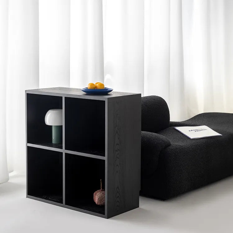 Modern Ash Wood Cabinet with Multi-Layer Shelves and Tempered Glass Doors hms-4059