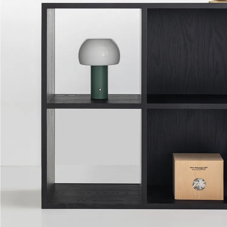 Modern Ash Wood Cabinet with Multi-Layer Shelves and Tempered Glass Doors hms-4059