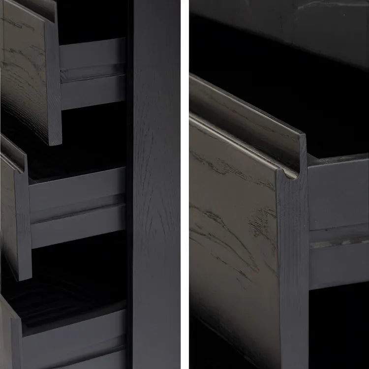 Modern Ash Wood Cabinet with Multi-Layer Shelves and Tempered Glass Doors hms-4059