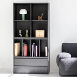 Modern Ash Wood Cabinet with Multi-Layer Shelves and Tempered Glass Doors hms-4059